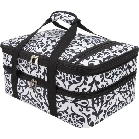 Double Decker Insulated Casserole Dish Bag - Food Carrier for Hot or Cold - Picture 1 of 7